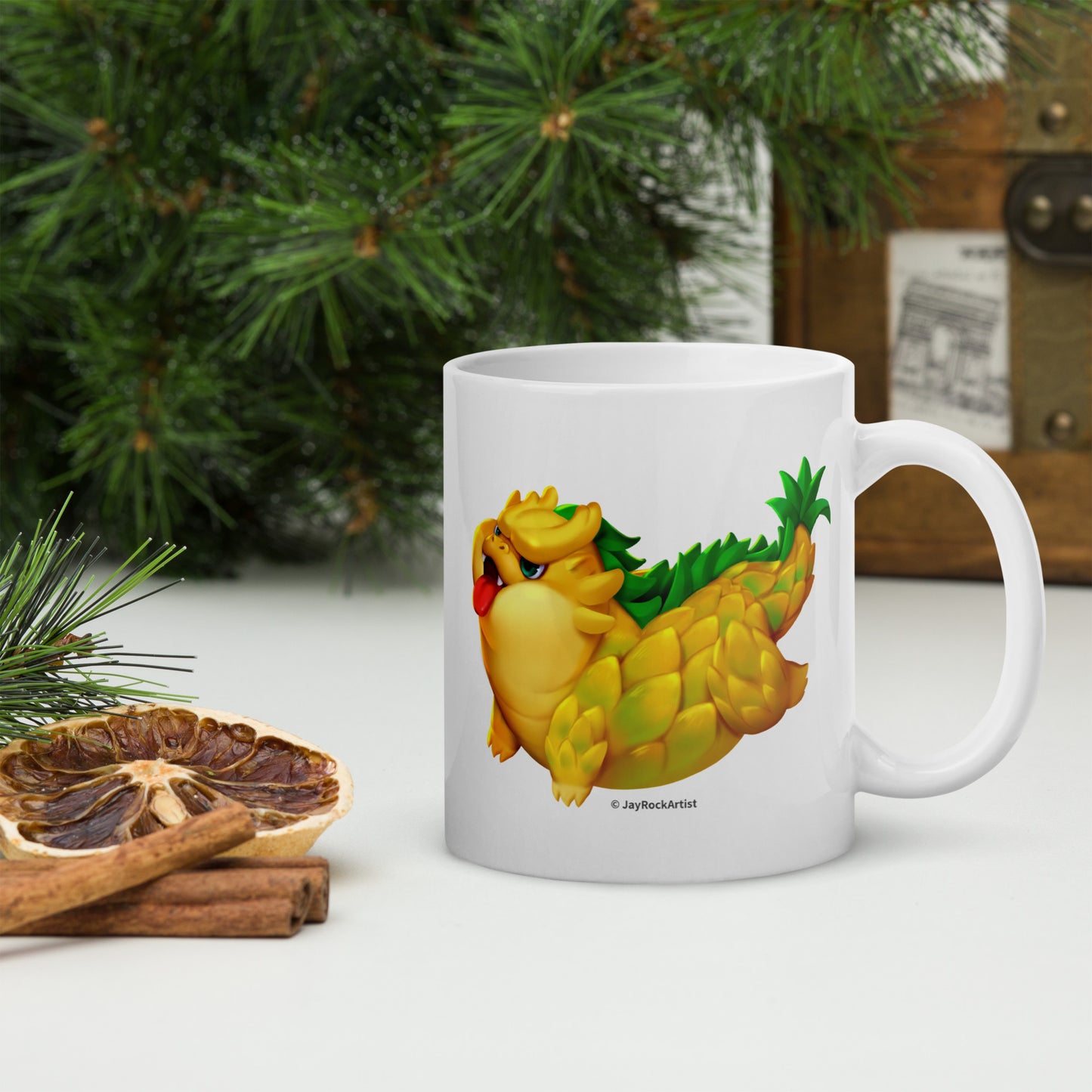 Pineapple Dragon - Mug, JayRockArtist (Printful)
