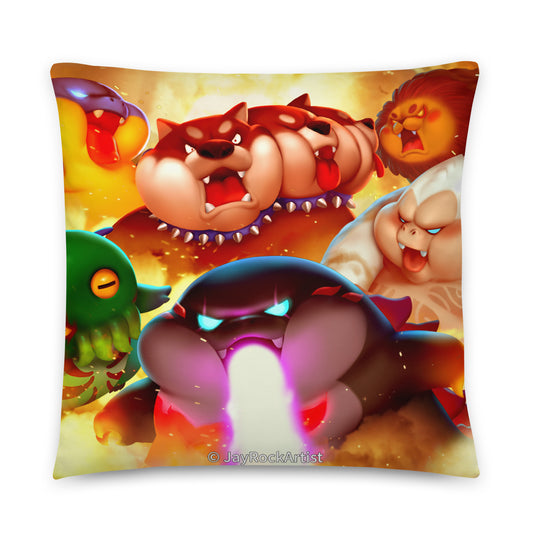Chubby Monsters - Pillow, JayRockArtist (Printful)