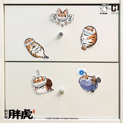 Fat Tiger Can Be Anything, Sticker Pack, 5pcs, Bu2ma