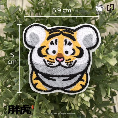 Chubby Tiger Embroidery Stickers (Patches), Iron Patch, by Bu2ma