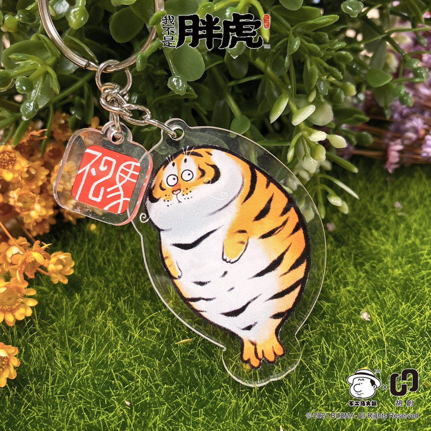 Fat Tiger Acrylic Key Rings, 2 Styles, Bu2ma