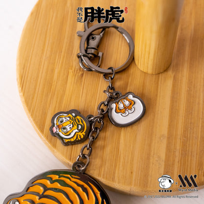 Porte-clés en métal Fat Tiger et son petit, 3 styles, porte-clés Bu2ma